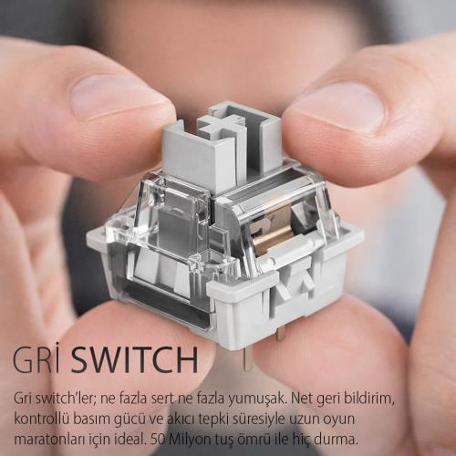INCA IKG-455 EMPOUSA GASKET HOT SWAP POSH TRİ-MODE MAKRO RGB MEKANIK GAMING KLAVYE-BEYAZ kablosuz ve kablolu kulanma özl